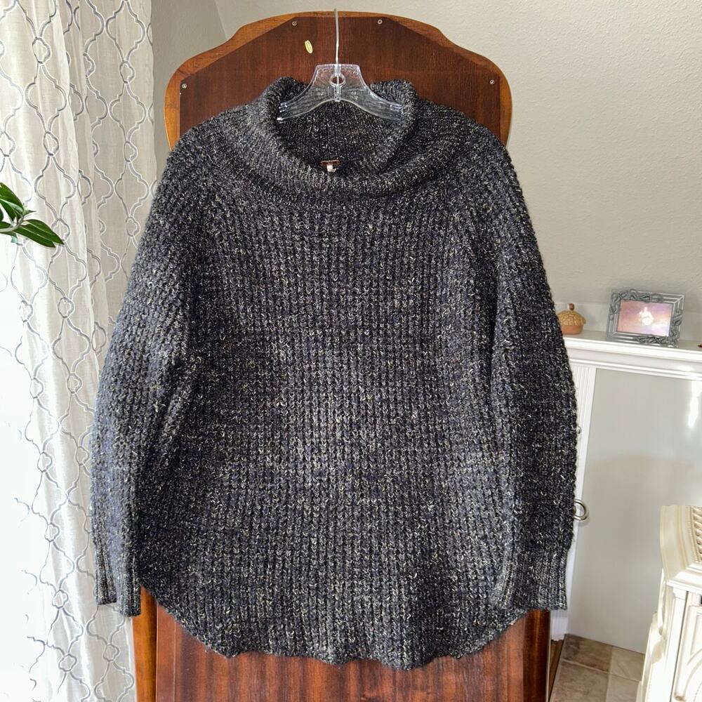 Free People Women's Dylan Tweedy Square Knit Turtleneck Sweater size small